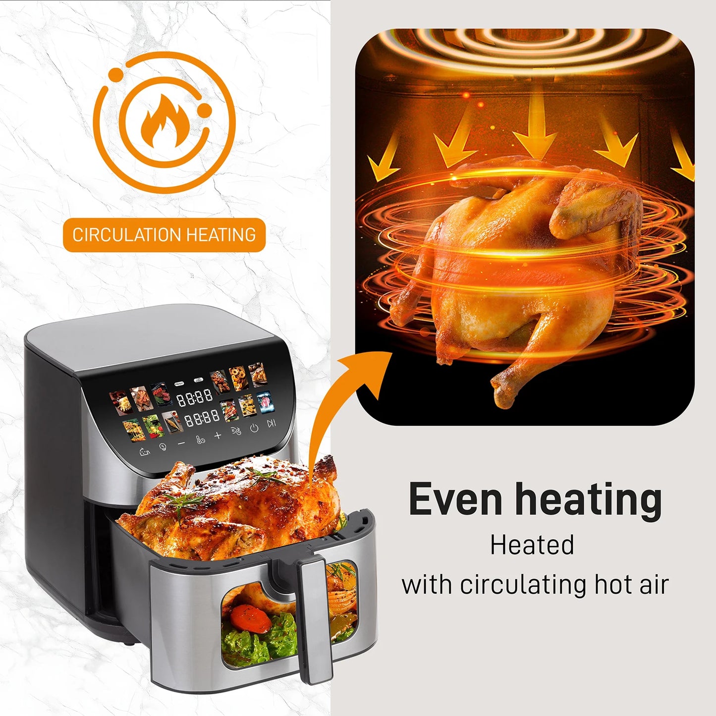 Freidora Premium de 8,5 L: Cocina eléctrica inteligente sin aceite con 12 programas