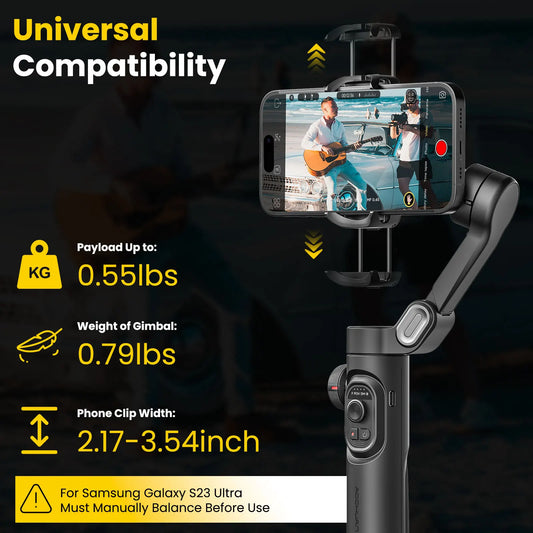 AOCHUAN Smart XE 3-Axis Smartphone Gimbal for iPhone & Android