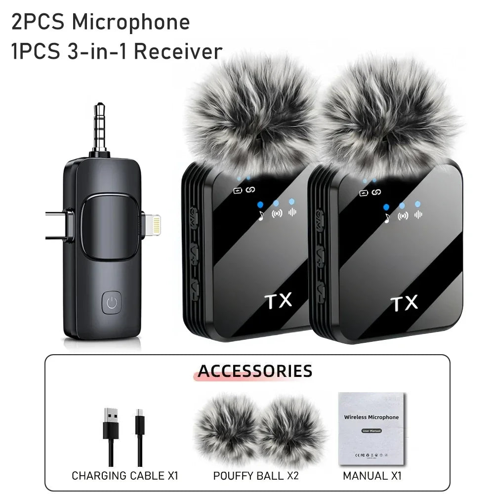 Microfono Clip-On Wireless 3-in-1 – Audio Professionale Ovunque