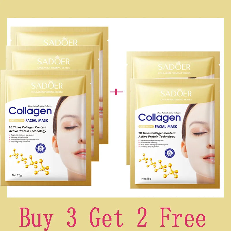 Collagen Anti-Aging Face Masks 10PCS – Smooth Fine Lines, Moisturize & Revitalize Skin