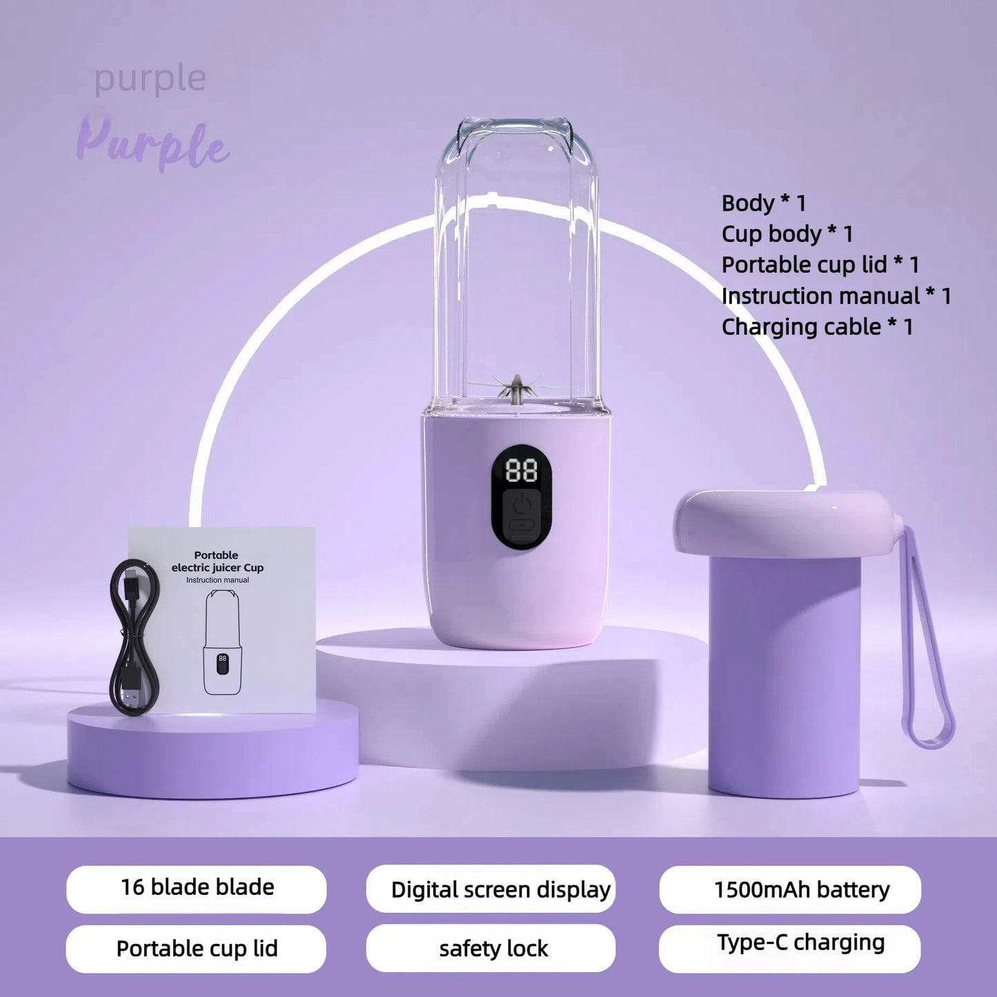 Portable Juice Extractor Cup – 2PCS Mini Blender