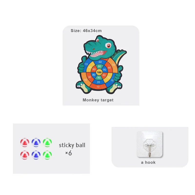 š¦ Dinosaur Sticky Ball Bow Target Dartboard ā Educational Toy for Kids