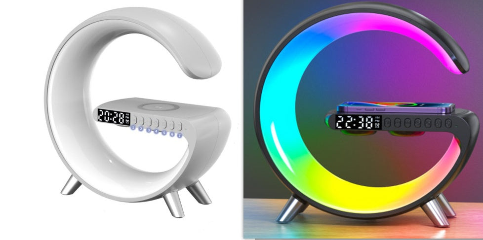 G Shape LED Lamp – 3-in-1 Wireless Charger, Speaker & Mood Light