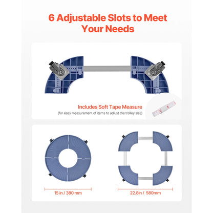 Adjustable Trash Can Dolly – Heavy Duty Rolling Base
