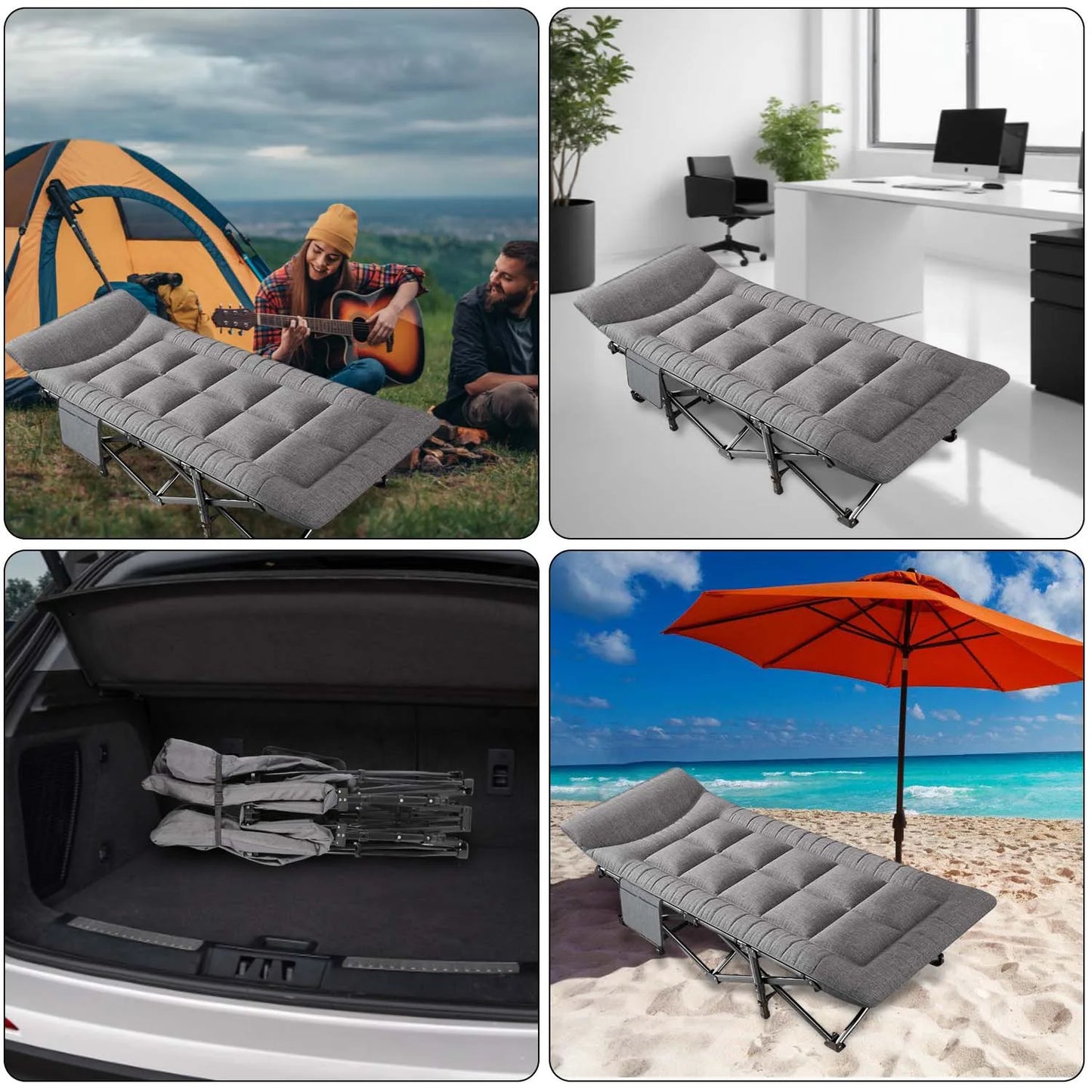Portable Folding Camping Bed™ 🏕️ | Heavy Duty Comfort