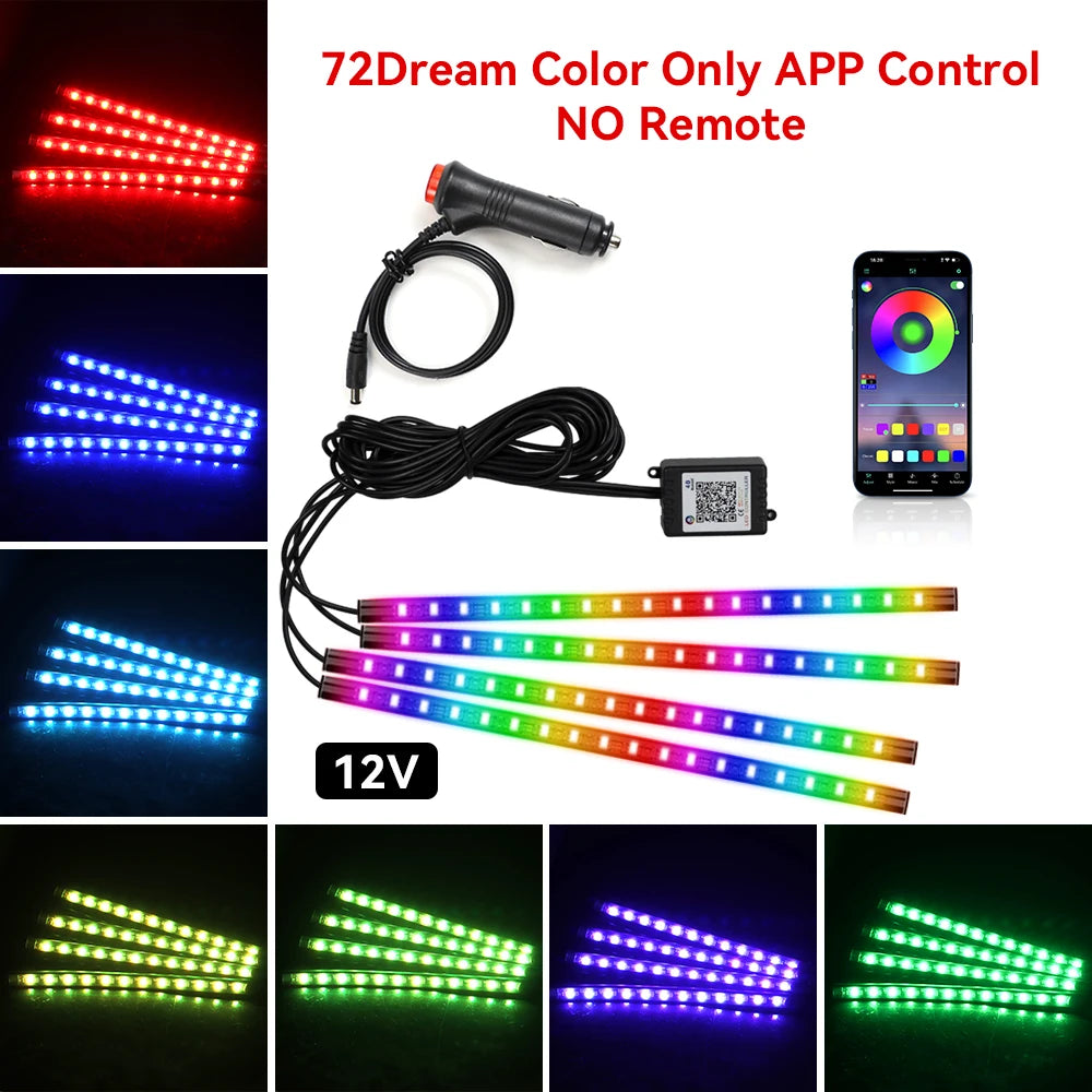 Auto LED Ambient Lighting – Music & App Control