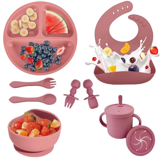 🍽️ TinyTummy™ – BPA-Free Silicone Baby Feeding Set