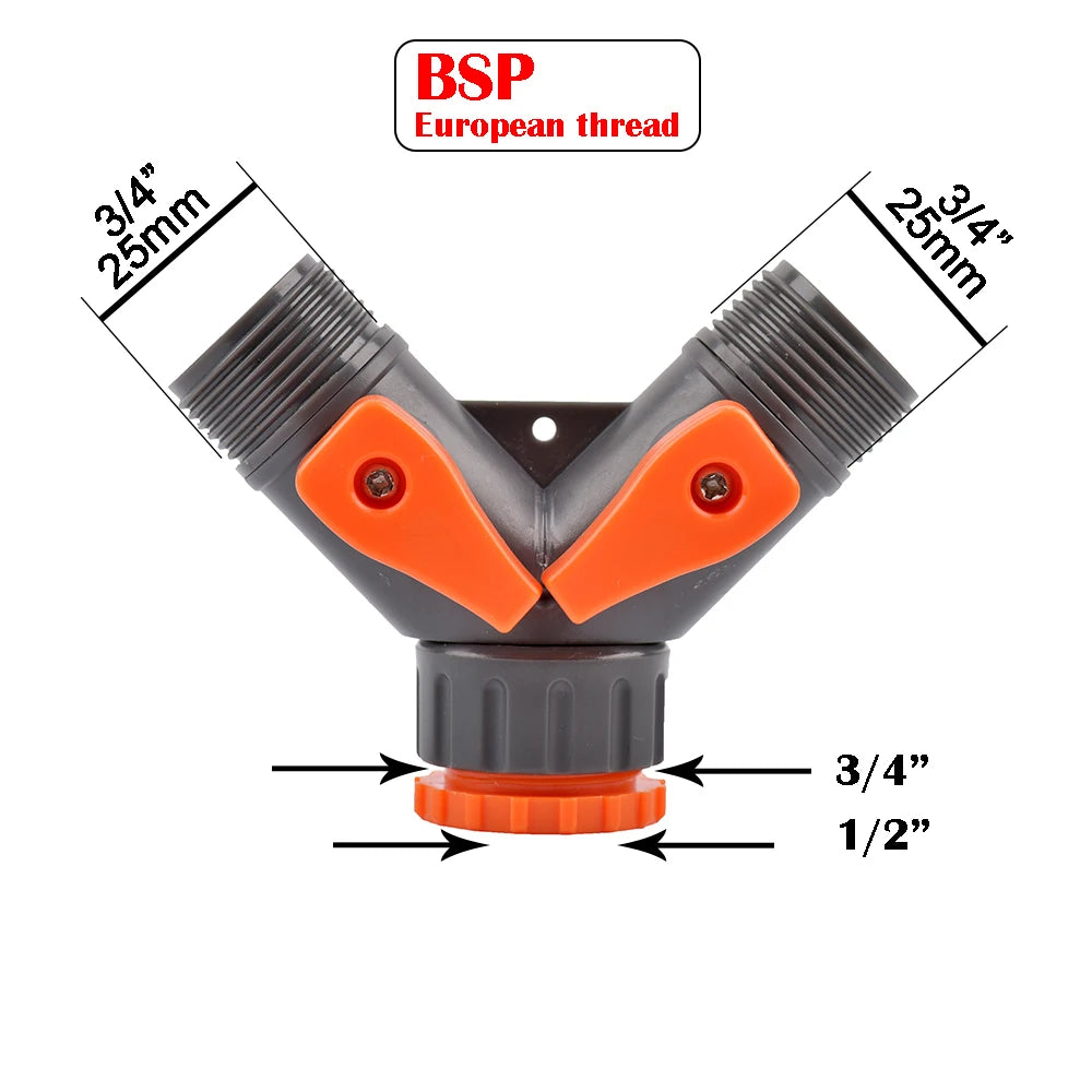 Way Garden Tap Splitter with Adjustable Switch