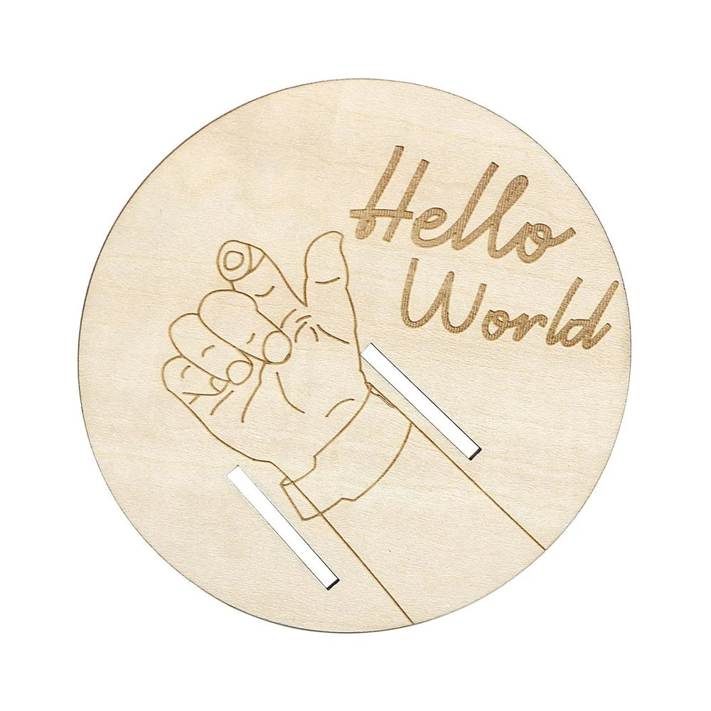 Wooden Baby Keepsake Sign – Engraved Newborn Gift for Parents