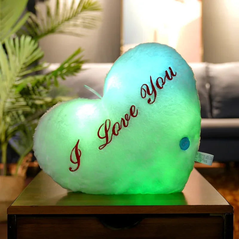 LED Light Up Heart Plush Pillow