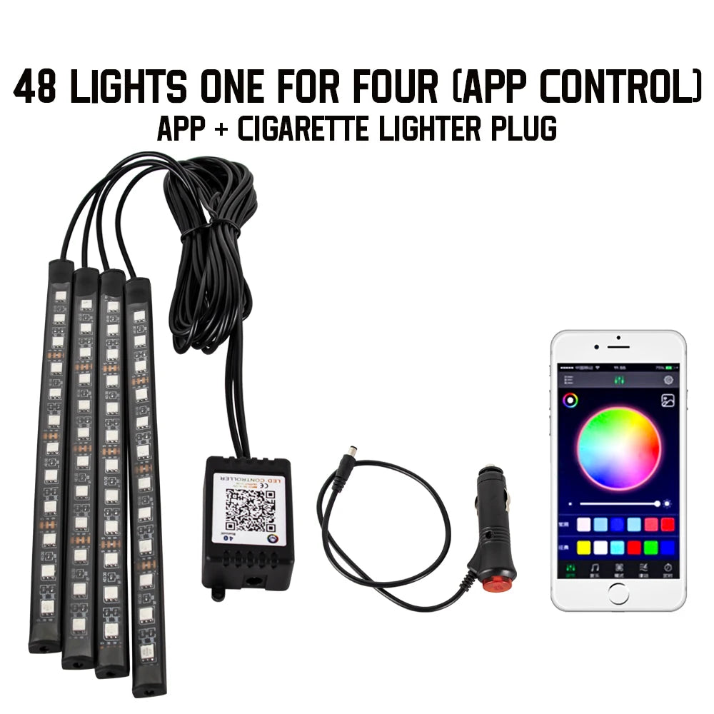 Auto LED Ambient Lighting – Music & App Control