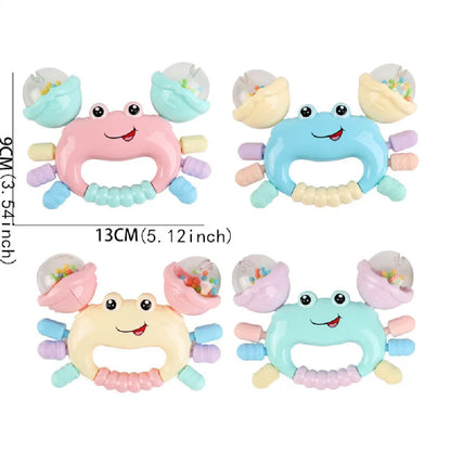 Sonajero de cangrejo Montessori: juguete suave para la dentición de bebés