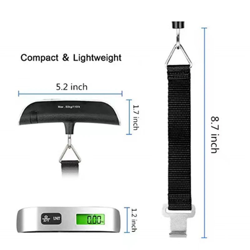 Portable Digital Luggage Scale – LCD Display Up to 110lb/50kg