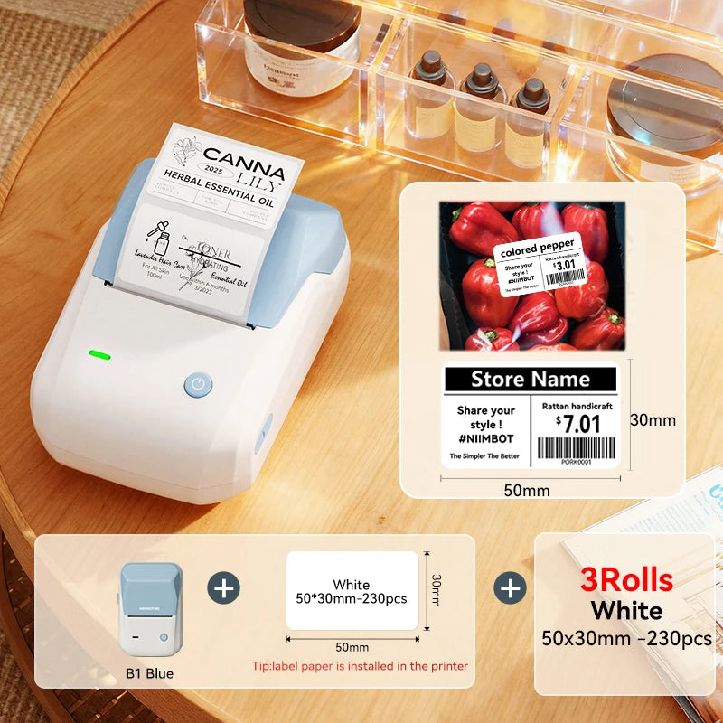 NIIMBOT B1 Portable Bluetooth Label Printer