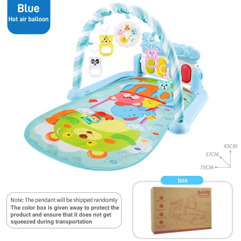 Baby Activity Gym with Music – Soft Musical Play Mat with Hanging Toys for Infants