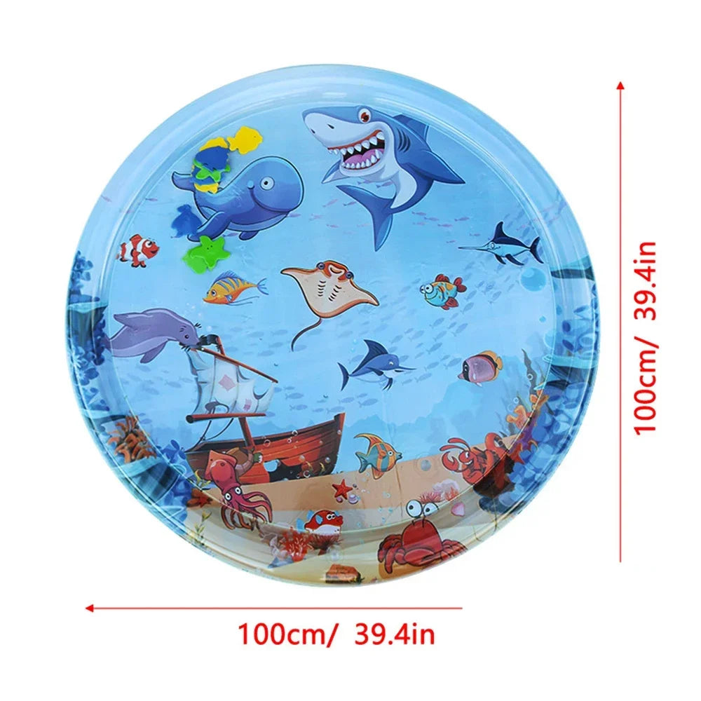 Baby Water Play Mat for Tummy Time – Inflatable Sensory Activity Mat for Infant Development