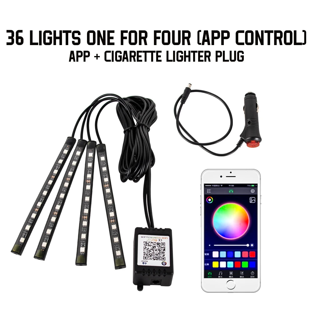 Auto LED Ambient Lighting – Music & App Control