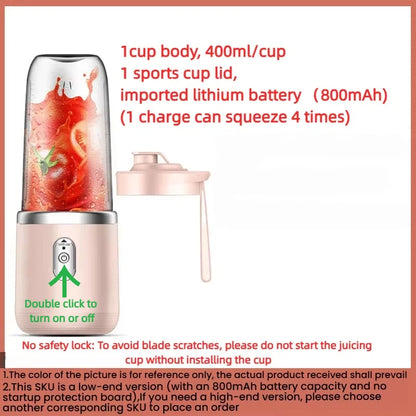 Portable Juice Extractor Cup – 2PCS Mini Blender