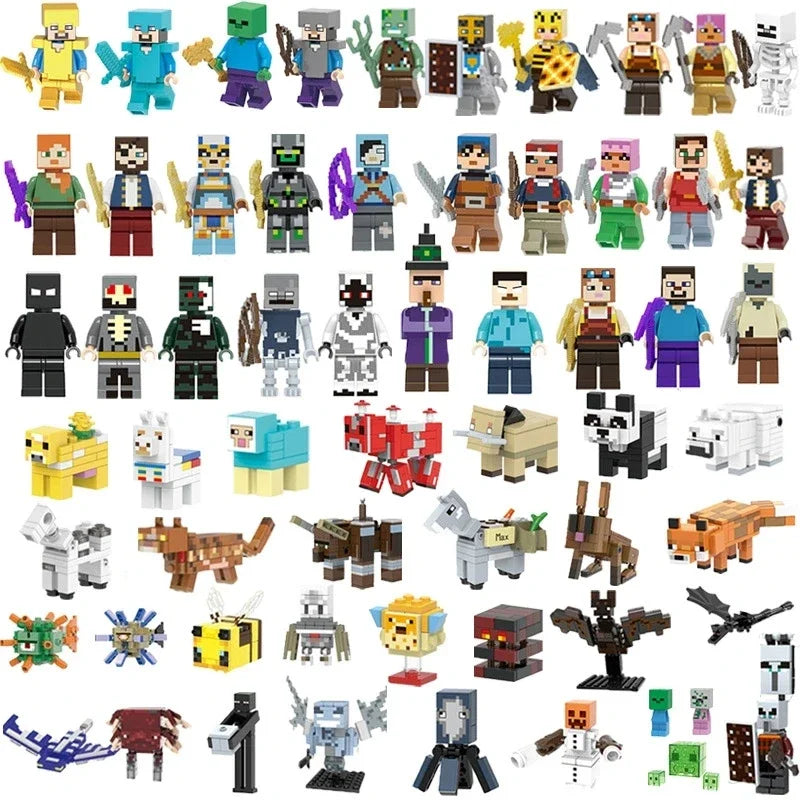 17 Styles Minecraft Building Blocks Set – 8PCS DIY Assembled Action Figures