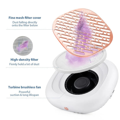 130W Nail Dust Collector – Professional Manicure Vacuum with Filter