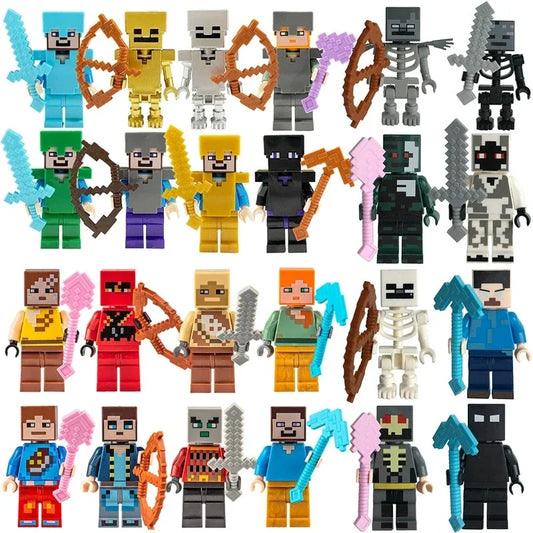 17 Styles Minecraft Building Blocks Set – 8PCS DIY Assembled Action Figures