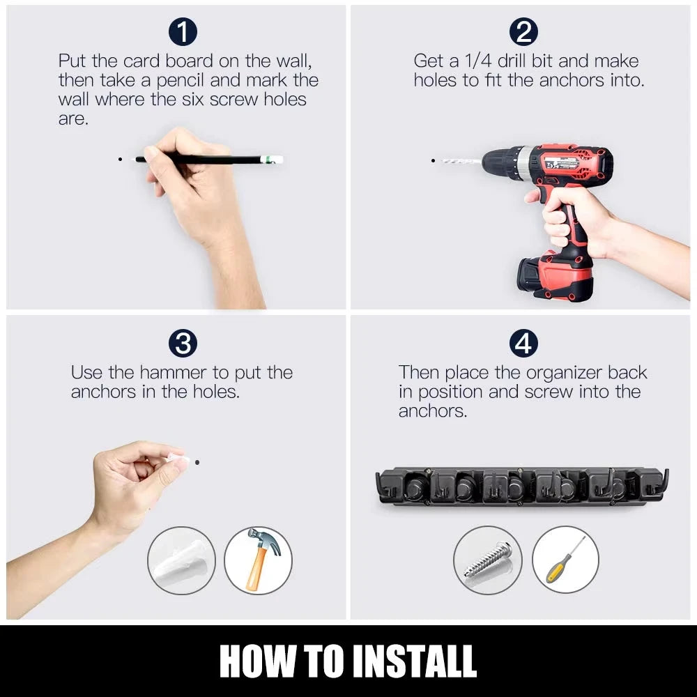 SmartGrip Rack™ | Wall Mounted Mop & Broom Holder