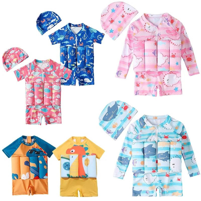 Kids Buoyancy Swimsuit – Cartoon Float Swimwear for Boys & Girls