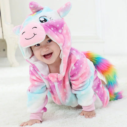 Cute Animal Baby Romper Lion – Cosy Winter Jumpsuit Pyjamas for Newborns