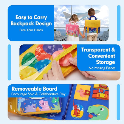 Montessori Busy Board Backpack for Kids Learning