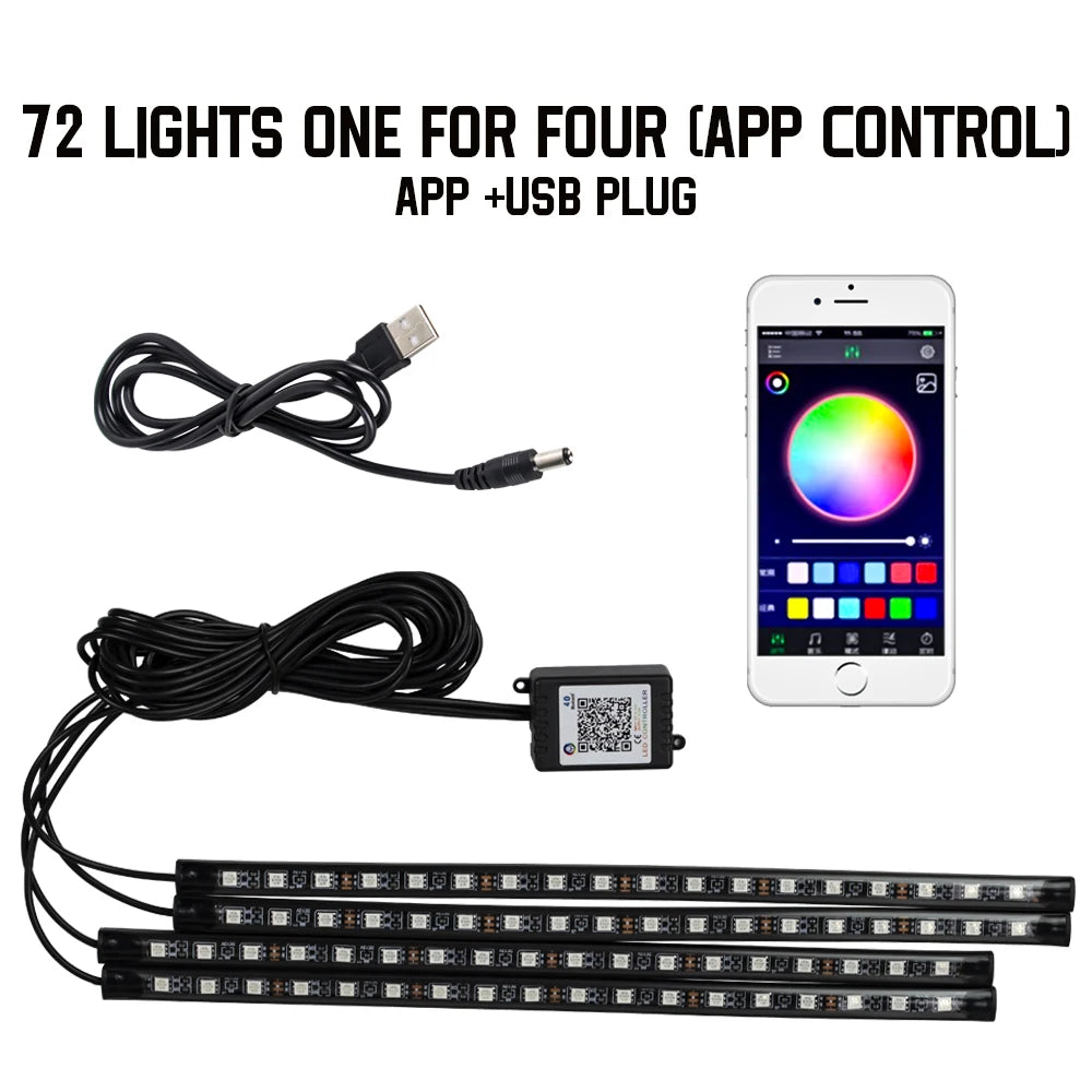 Auto LED Ambient Lighting – Music & App Control