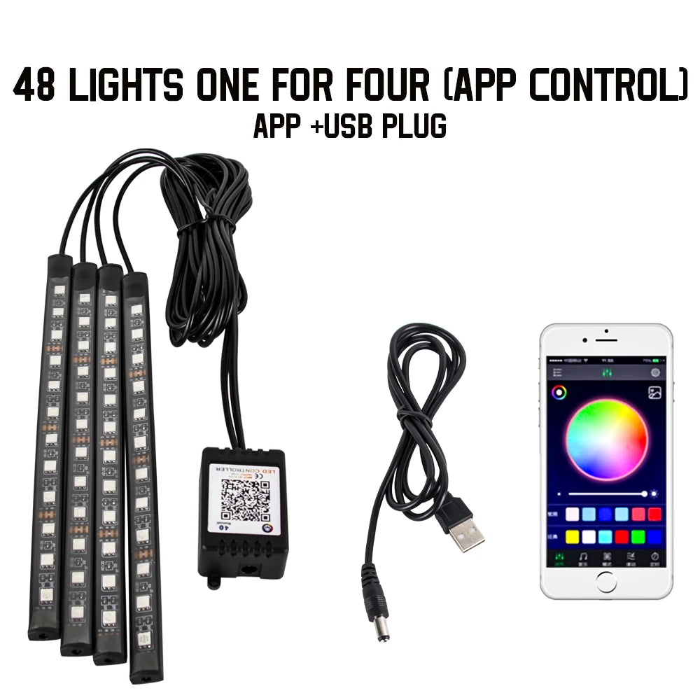 Auto LED Ambient Lighting – Music & App Control