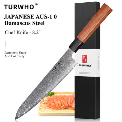 Hand-Forged Damascus Steel Chef Knife – Professional Japanese Kitchen Blade