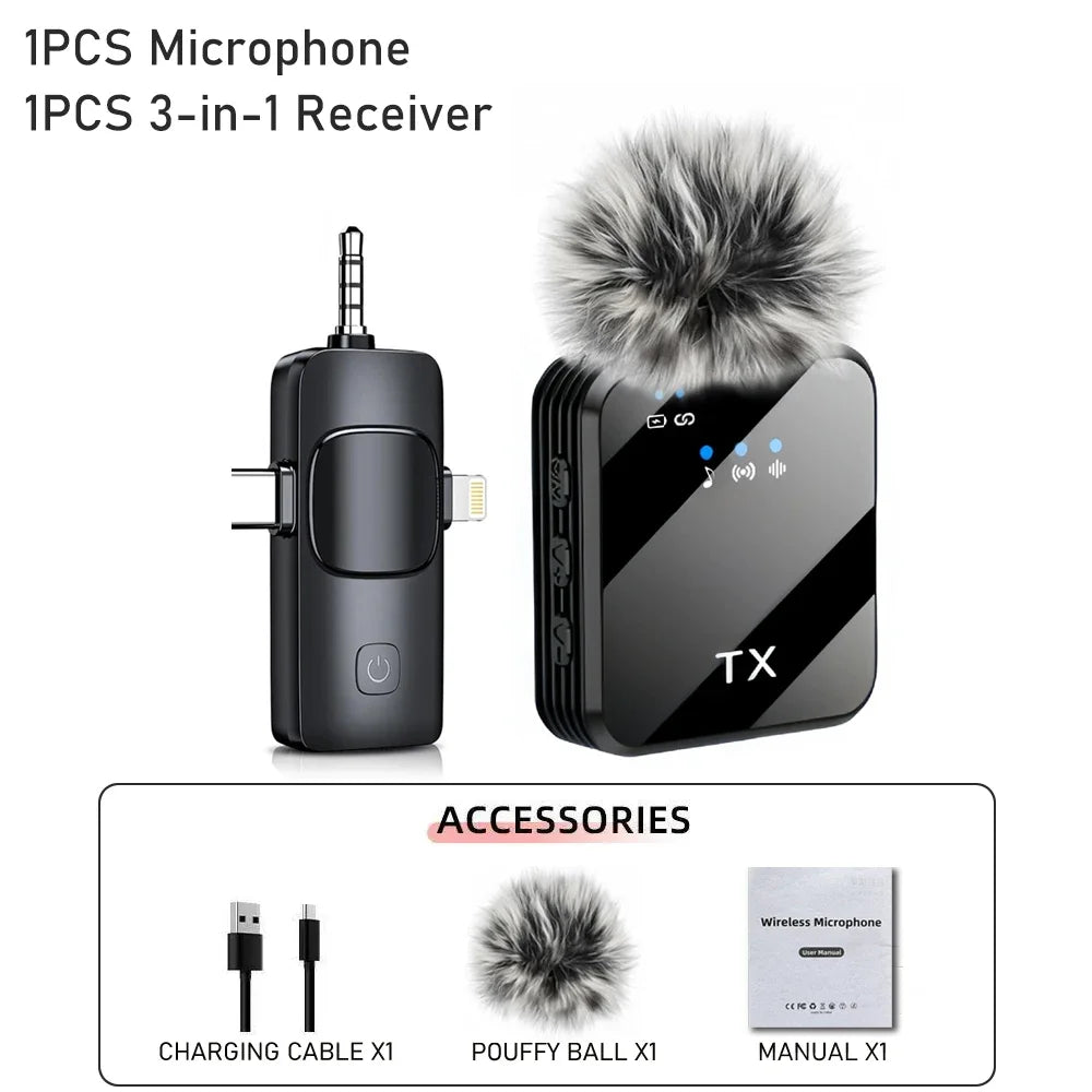 Microfono Clip-On Wireless 3-in-1 – Audio Professionale Ovunque