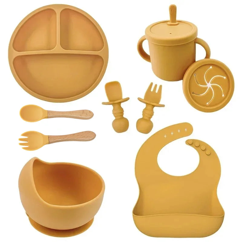 🍽️ TinyTummy™ – BPA-Free Silicone Baby Feeding Set