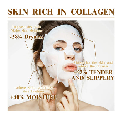 Collagen Anti-Aging Face Masks 10PCS – Smooth Fine Lines, Moisturize & Revitalize Skin