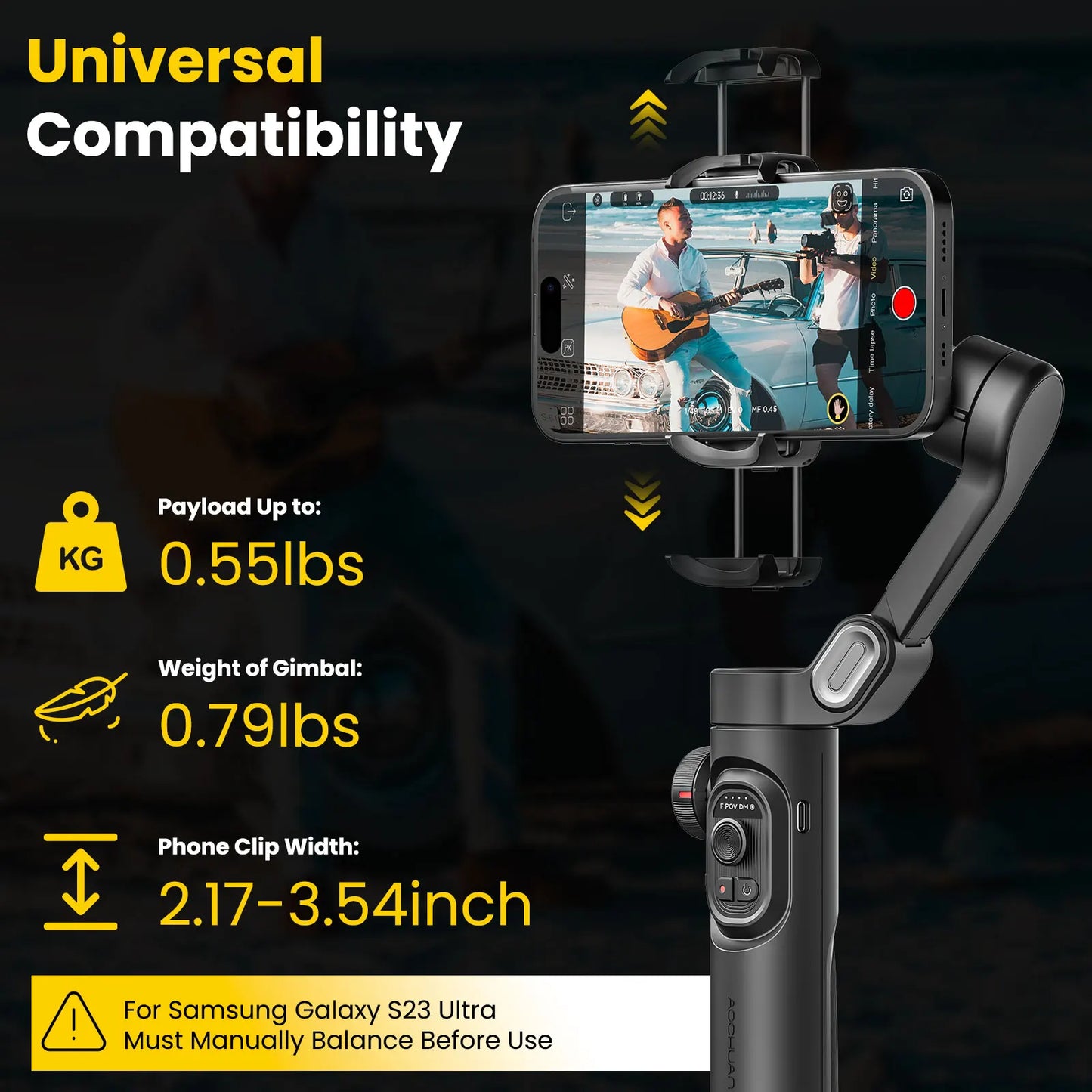 AOCHUAN Smart XE 3-Axis Smartphone Gimbal for iPhone & Android