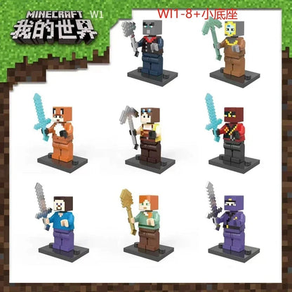17 Styles Minecraft Building Blocks Set – 8PCS DIY Assembled Action Figures
