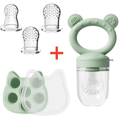 Baby Food Feeder & Freezer Tray – BPA-Free, Safe Self-Feeding for Fruits & Soft Foods