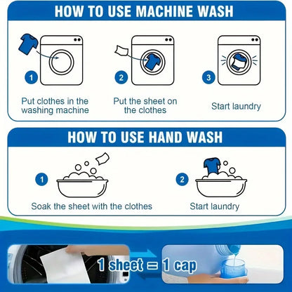 Laundry Detergent Sheets (50pcs) – Zero Plastic, Hypoallergenic, Perfect for Home & Travel