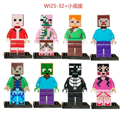 17 Styles Minecraft Building Blocks Set – 8PCS DIY Assembled Action Figures