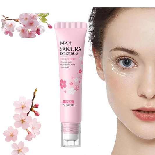 LAIKOU Sakura Eye Serum Roller – Hydrating & Brightening 15ml