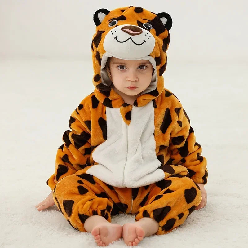 Cute Animal Baby Romper Lion – Cosy Winter Jumpsuit Pyjamas for Newborns