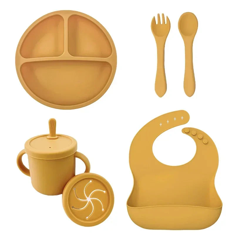 🍽️ TinyTummy™ – BPA-Free Silicone Baby Feeding Set