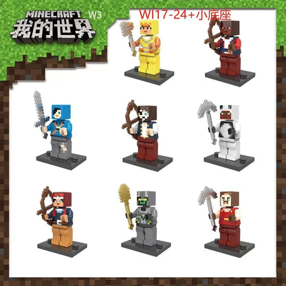 17 Styles Minecraft Building Blocks Set – 8PCS DIY Assembled Action Figures