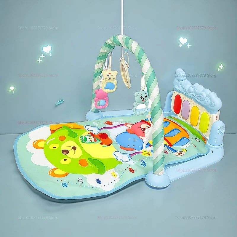 Baby Activity Gym with Music – Soft Musical Play Mat with Hanging Toys for Infants