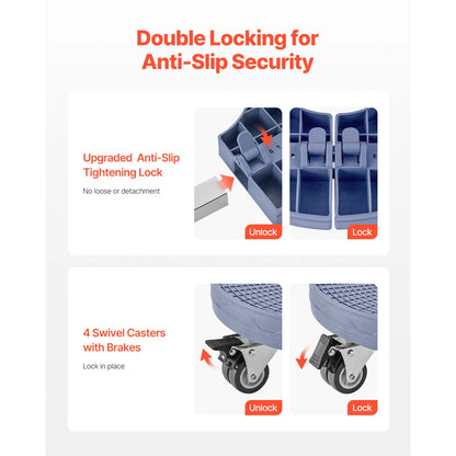 Adjustable Trash Can Dolly – Heavy Duty Rolling Base