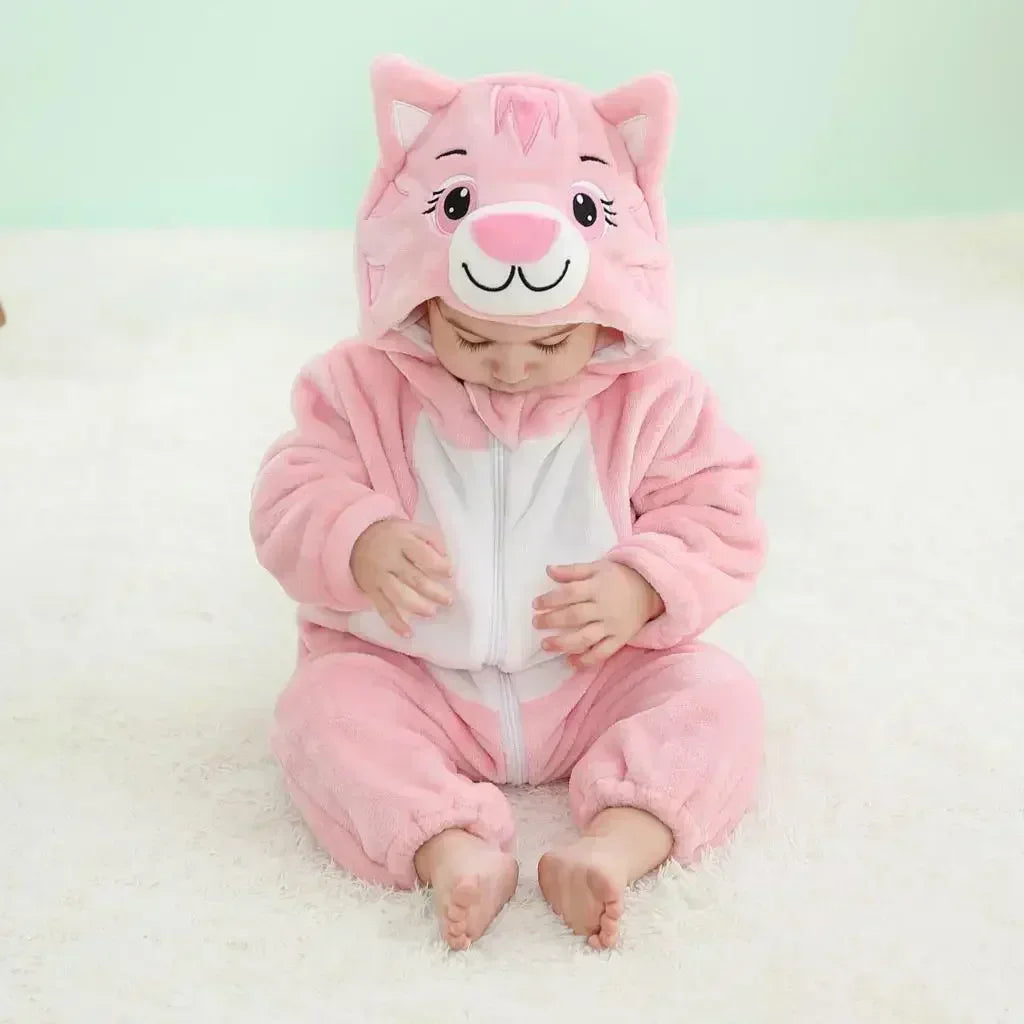 Cute Animal Baby Romper Lion – Cosy Winter Jumpsuit Pyjamas for Newborns