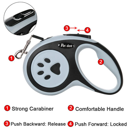Holapet Retractable Dog Lead 3m/5m – Automatic Nylon Leash for Dogs & Cats