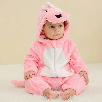 Cute Animal Baby Romper Lion – Cosy Winter Jumpsuit Pyjamas for Newborns