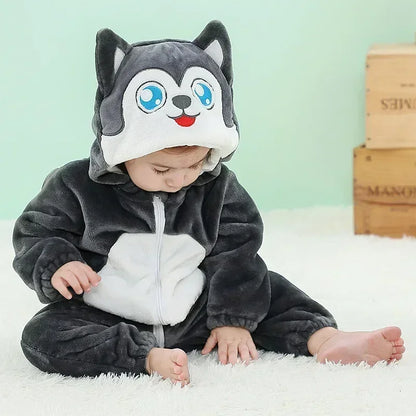 Cute Animal Baby Romper Lion – Cosy Winter Jumpsuit Pyjamas for Newborns